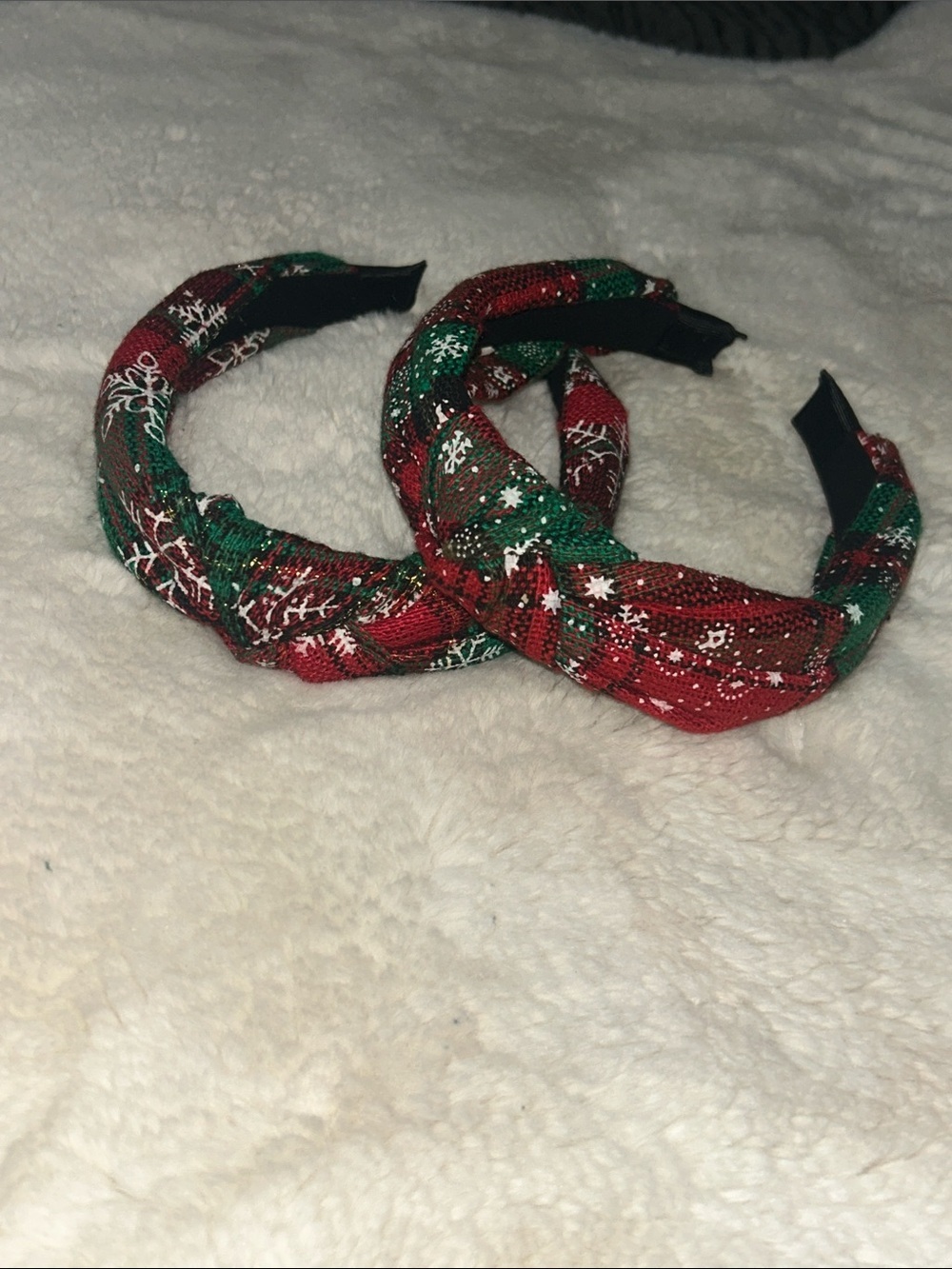Holiday Headbands -Claire's Red & Green Sparkle Twisted-New